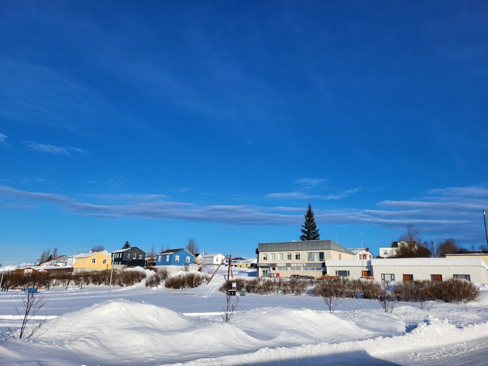 Hrísey í vetrarbúning