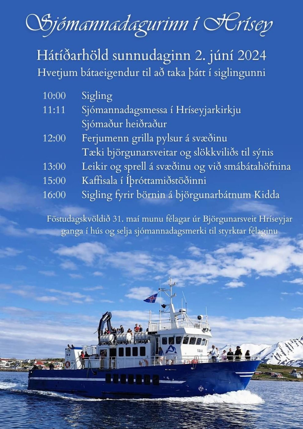 Sjómannadagsdagskráin í Hrísey 2024