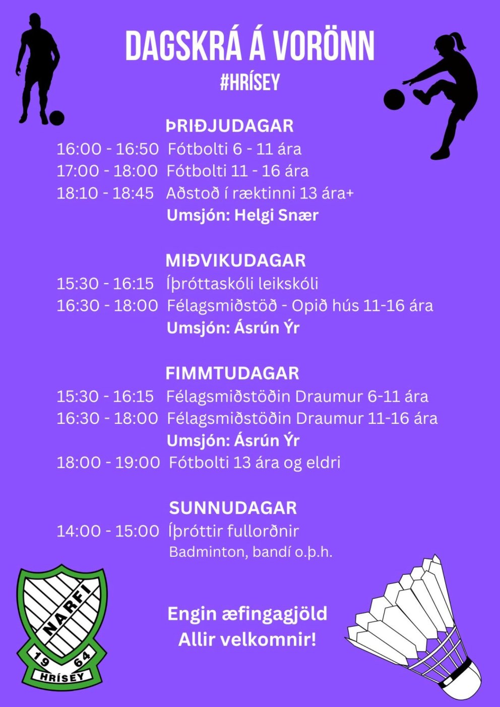 Frábær og gjaldfrjáls dagskrá