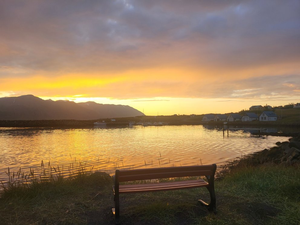 Sólarlag við höfnina