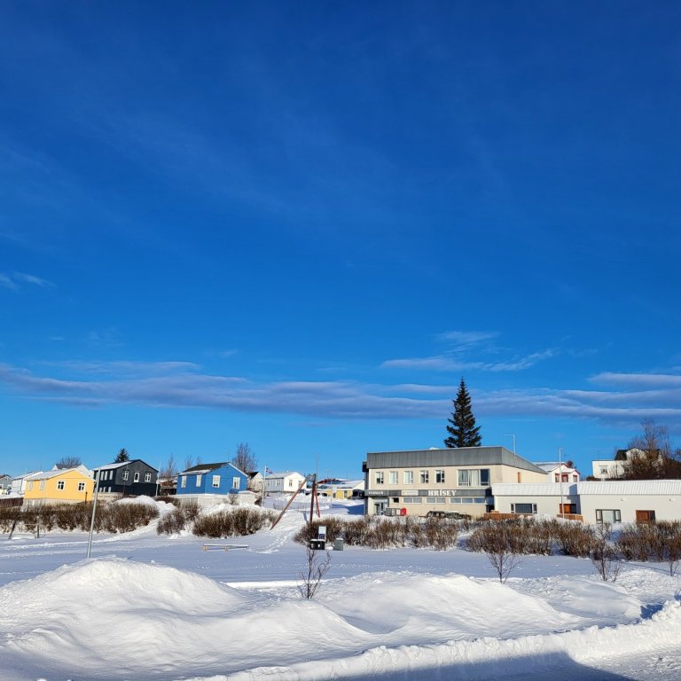 Hrísey í vetrarbúning