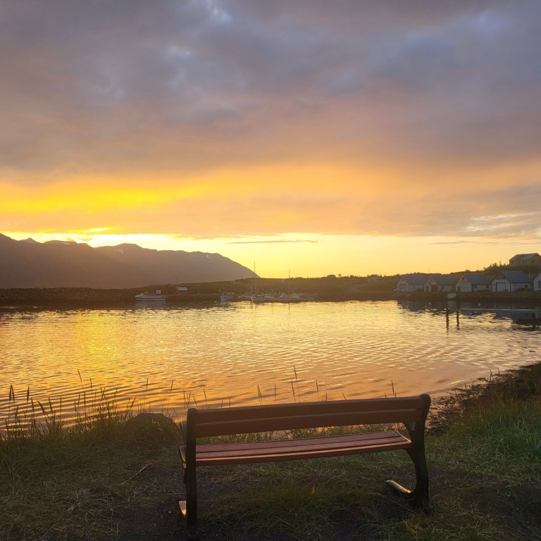 Sólarlag við höfnina